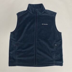 Columbia Mens Fleece Full Zip Collared Vest w/ Zipper Pockets XL